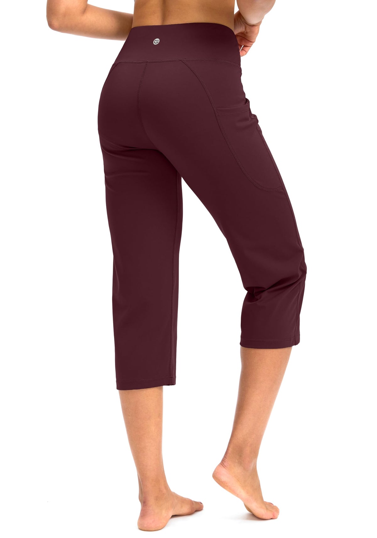 G Gradual Capri Pants For Women High-Waist Workout Yoga With - Wine