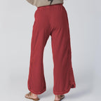 Hixiaohe Women's Casual Wide-Leg Sweatpants High-Waist Baggy Acid - Red