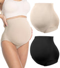 Women's Hofish Seamless Over-bump Maternity 2 Pack Black/beige Xl Panties