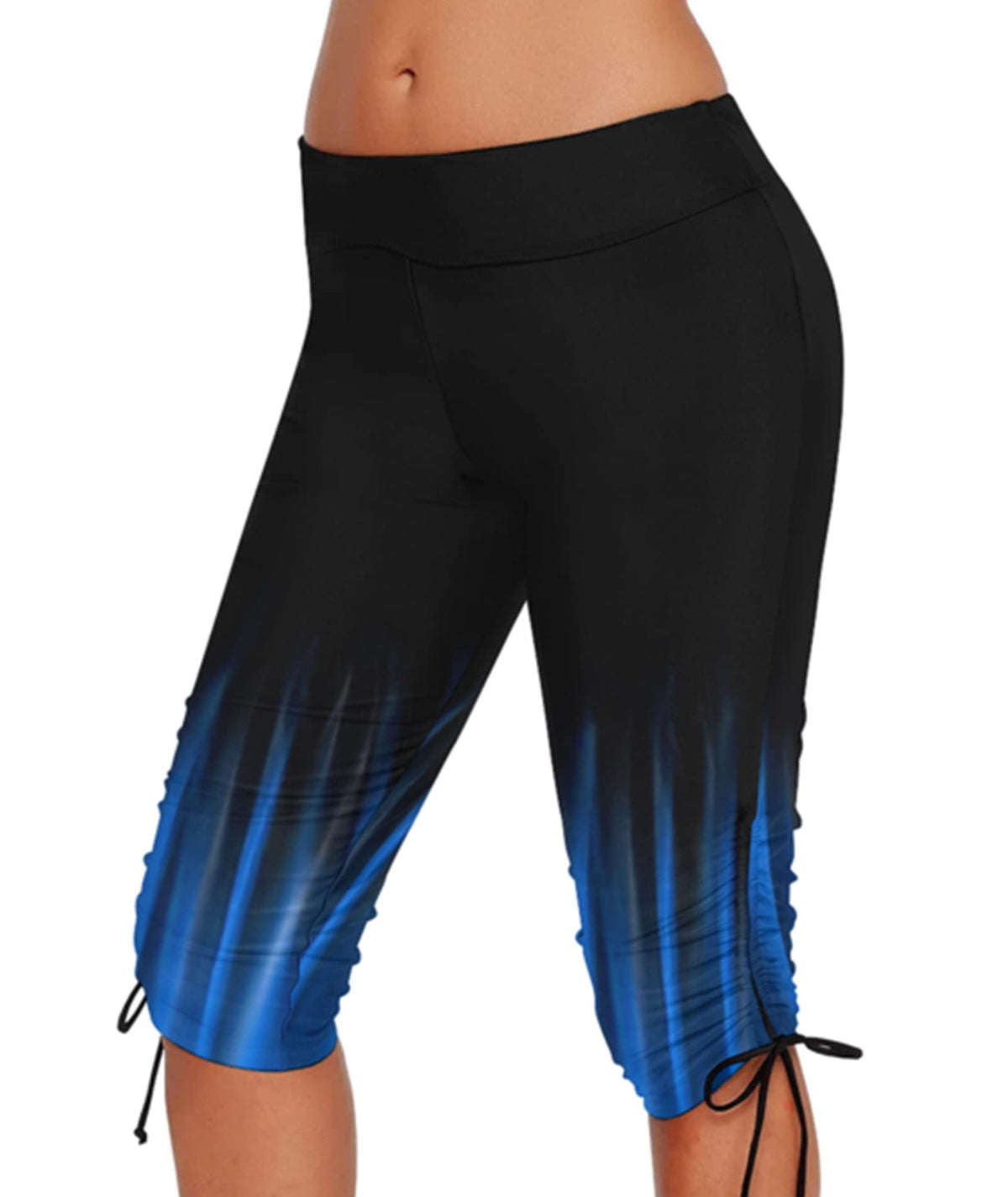 Urchics Women's Plus-Size Rash Guard Capris Long Swim Shorts - Size Large