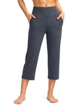 Santiny Capri Pants For Women With Pockets (dusty Blue M)