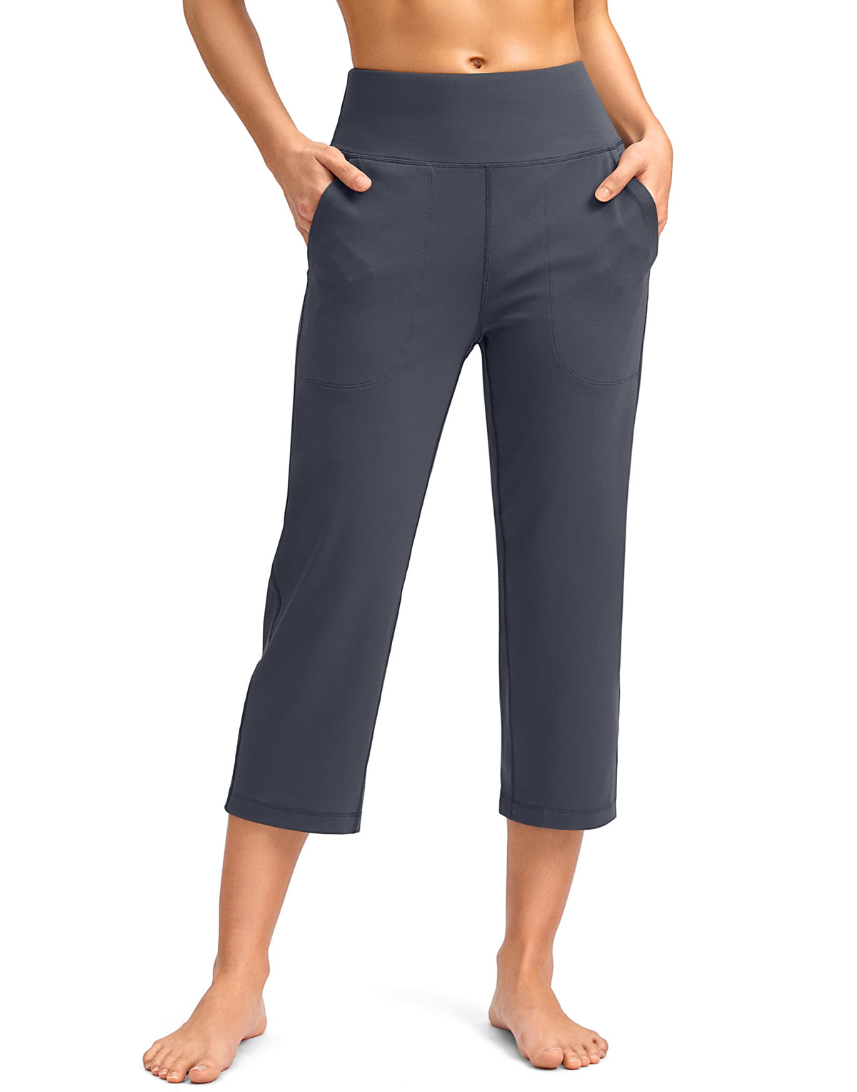 Santiny Capri Pants For Women With Pockets (dusty Blue M)