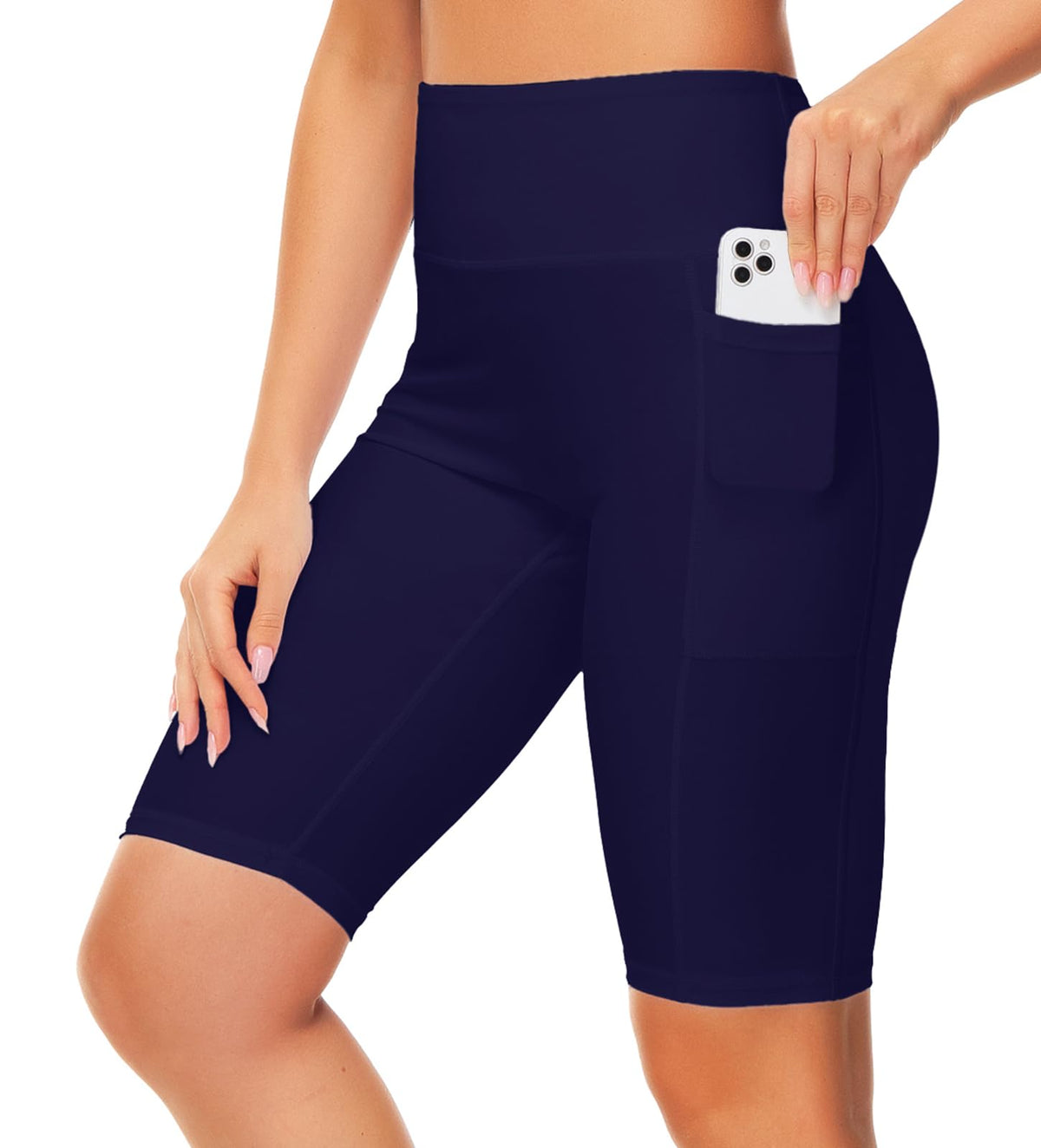 AOBUTE Rash Guard Pant UPF 50+ Navy Swimwear Quick Dry Active Yoga Stretchy Pants 9 Inch Water Shorts S