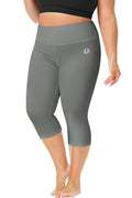 Women's Athletic Swim Tights Tummy Control Surfing Pants Sun Protective Yoga Capris Tummy Control Grey Plus Size 4X