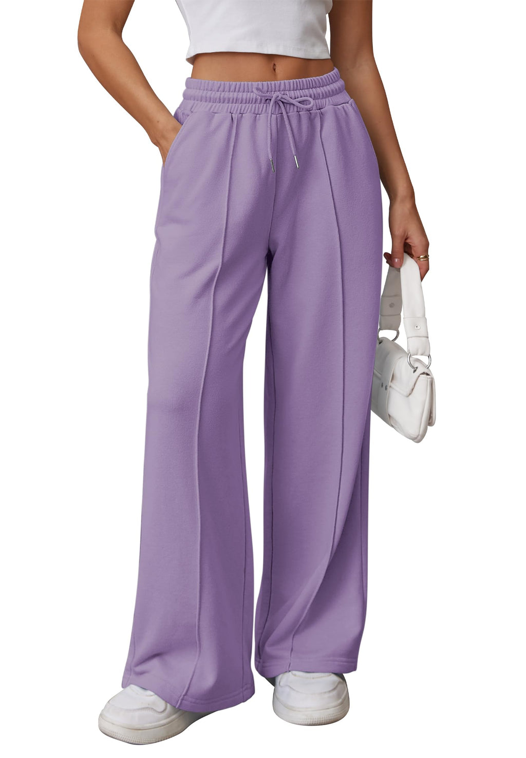 Athmile Women's Wide-Leg Sweatpants High-Waisted Baggy - Style 17