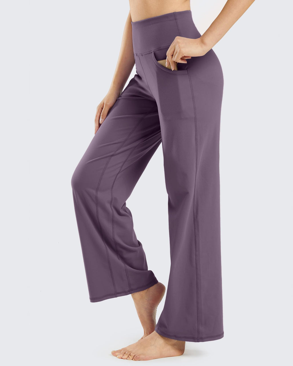 Promover Wide-Leg Pants For Women With Pockets Soft Potent Purple L