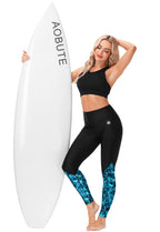Surfing Pants For Women Shiny Print Uv Protection Tights High-Waisted