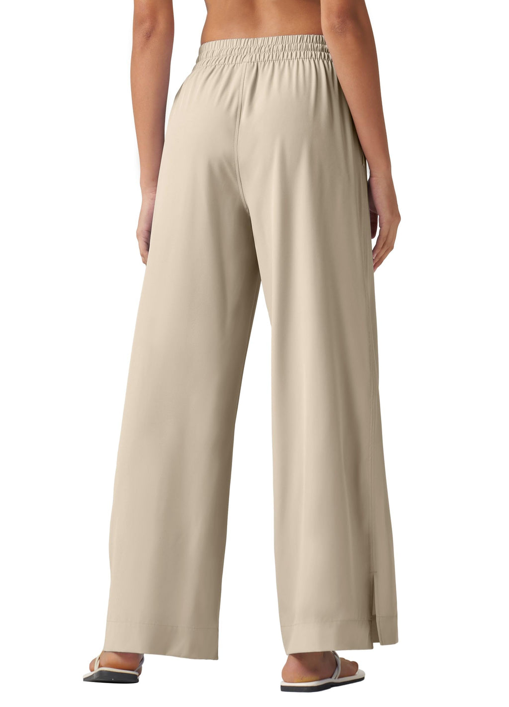 Willit Women's Wide Leg Pants Swim Beach UPF 50+ Lightweight - Khaki