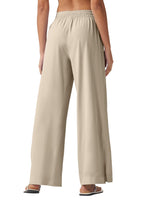Willit Women's Wide Leg Pants Swim Beach UPF 50+ Lightweight - Khaki