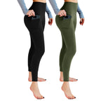 Leafigure 2-pack High-Waist Leggings With Pockets For - Size Small-Medium