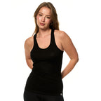 100% Merino Wool Tank Top Women - Active Sleeveless Undershirt Base Layer (X-Large, R: Black)