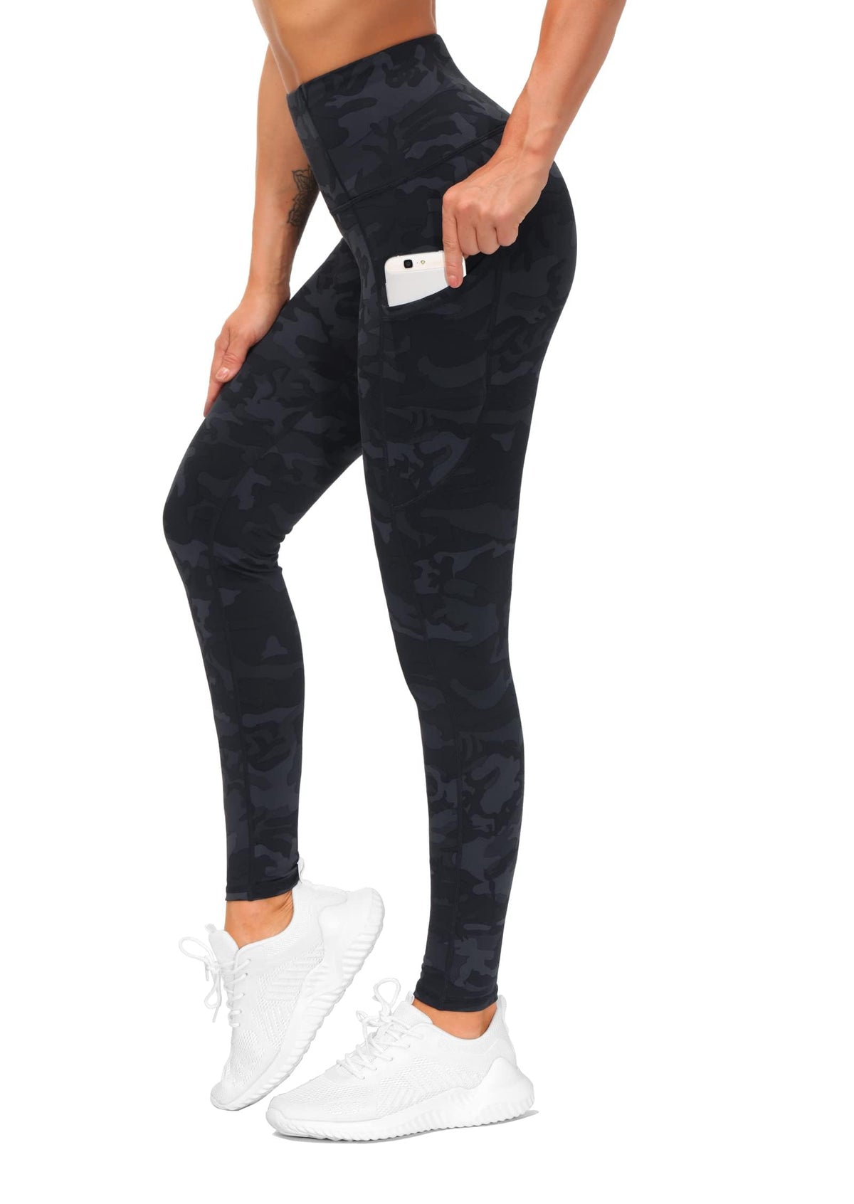 The Gym People Women's Thick High-Waist Yoga Pants Workout - Blue/Dark
