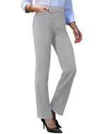 Keriffe Women's Stretchy Yoga Dress Pants Straight-Leg Work - Grey
