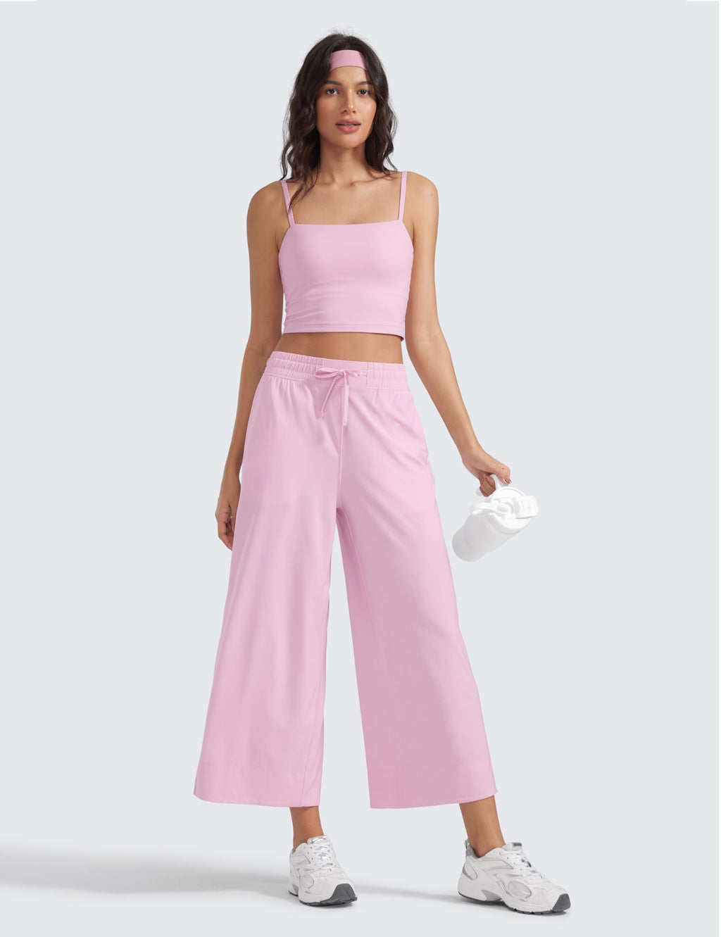 Women's Crz Yoga Lightweight Wide-Leg Crop Pants 25" Pink Peony Small