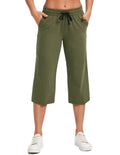 Specialmagic Women's Capri Pants Cotton Sweatpants Army Green 4xl