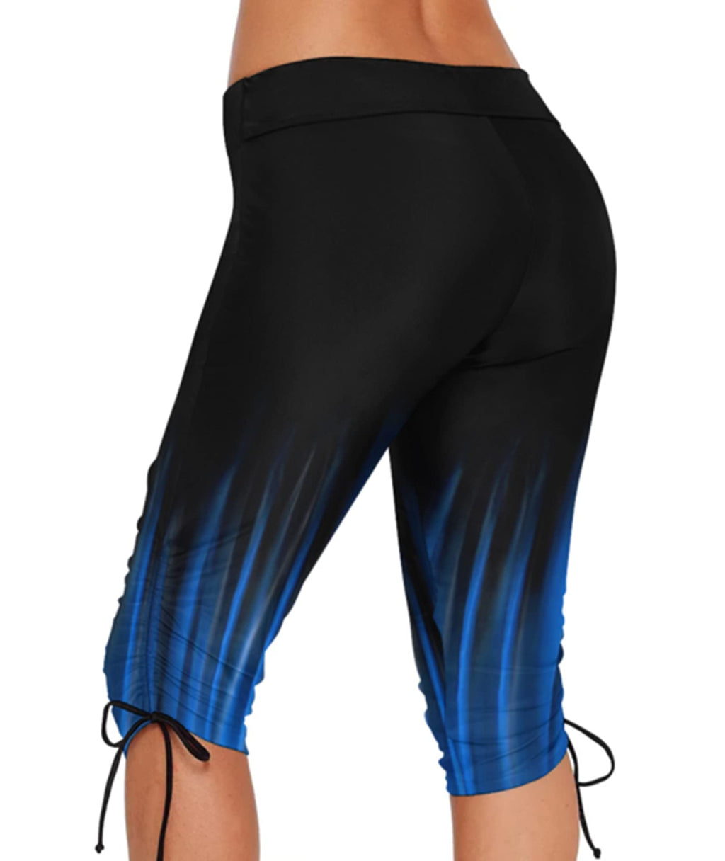 Urchics Women's Plus-Size Rash Guard Capris Long Swim Shorts - Size Large