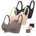 Women's Vinfact 3 Pack for Breastfeeding Comfort for Pregnancy Wireless Seamless Black/gray/white Nursing Bra