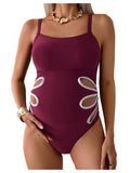 Oyoangle Women's Maternity Swimsuits One-Piece Pregnancy Bathing Suits