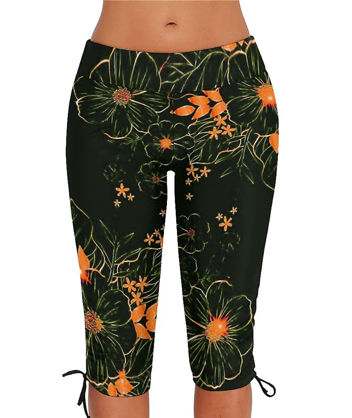 Urchics Womens Plus Size Rash Guard Capris Long Swim Shorts Swimming Pants