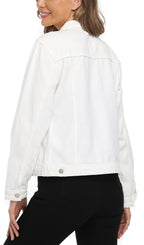 Miss Moly Women's Denim Jacket Classic Button Up Jean White XL