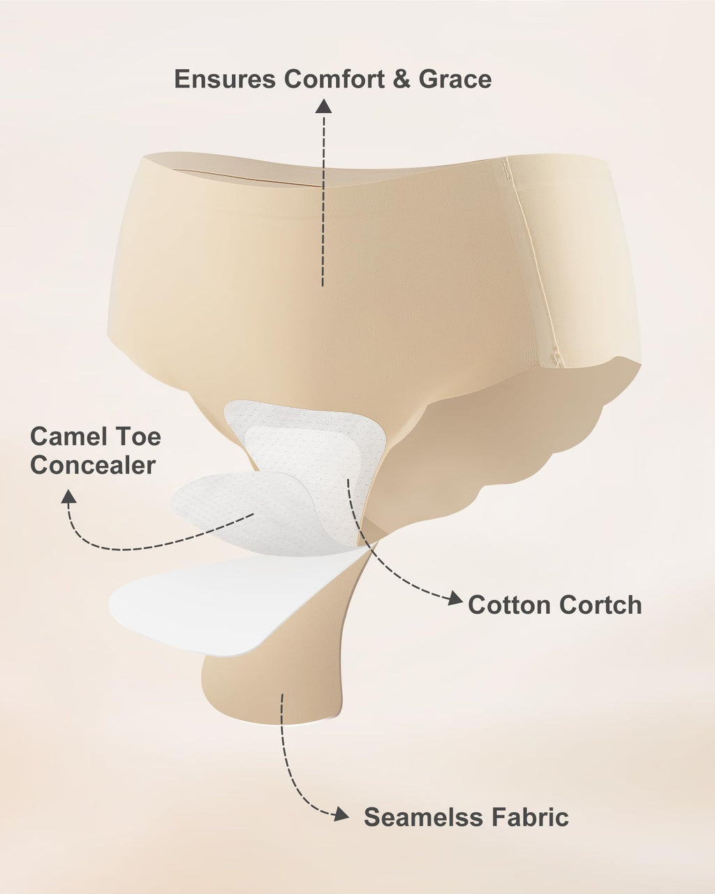 LEVAO Camel Proof Seamless Underwear for Women S-XXL
