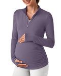 Women's Rash Guard Swimsuit G4free Maternity Clothes Ruched Side