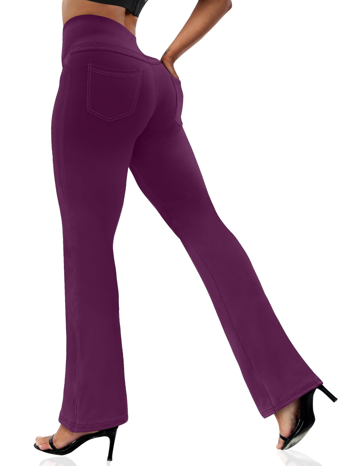 Vooveeya Women's Bootcut Leggings Bootleg Yoga Pants Flare - Style 4