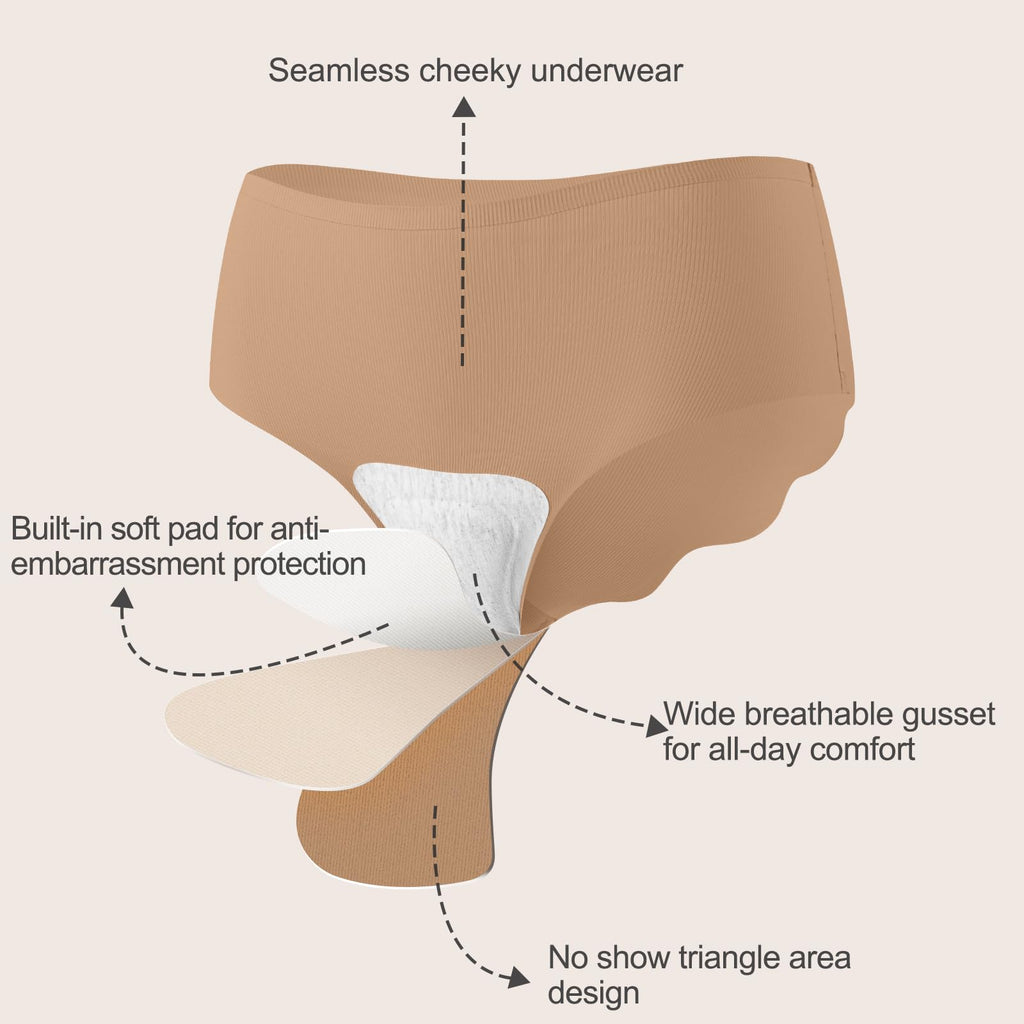 Jasmolly Camel Proof Seamless Underwear for Women 3 Packs No Show Cheeky