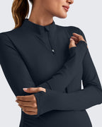 Women's Rash Guard Swimsuit G4free Maternity Long-Sleeve Shirt - Navy