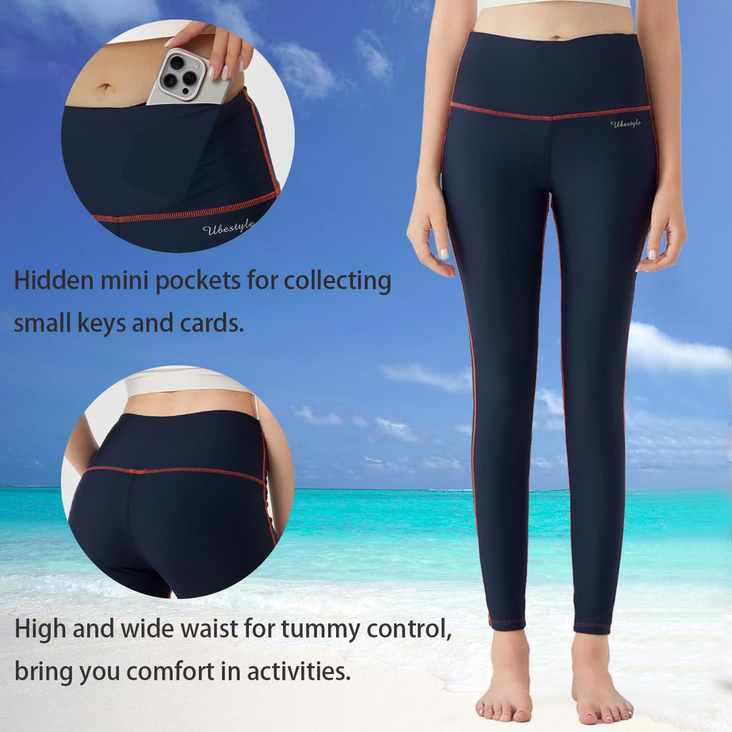 Ubestyle Women's Swim Pants UPF 50+ High-Waist Rash Guard - Size XX-Large