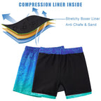 Cozople Bathing Suits for Teens Funny Hawaii Stylish Swim Trunks Swimwear Boxer Brief Liner Beach Board Shorts Green Crocodile Soft Elastic Waist Surf Swimsuit for Casual Sports Running Size 18-20