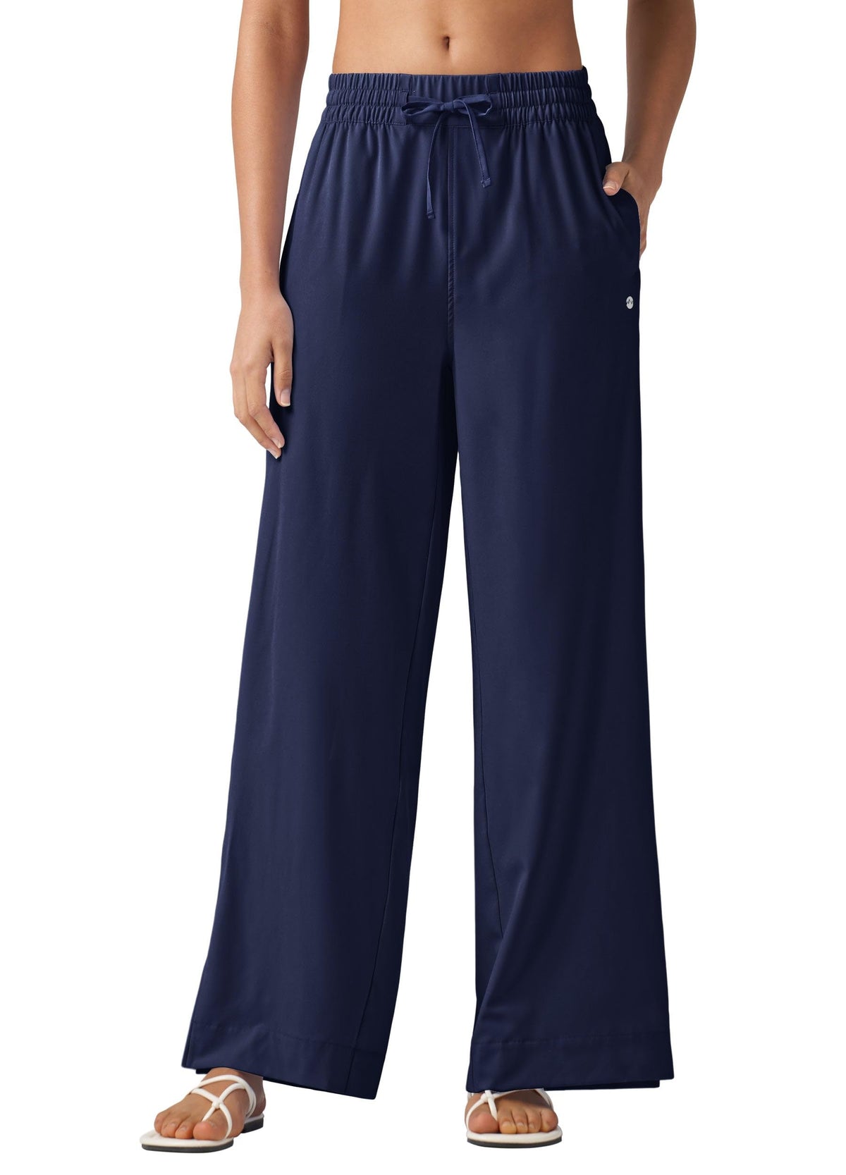 Willit Women's Wide Leg Pants Swim Beach UPF 50+ - Navy Blue