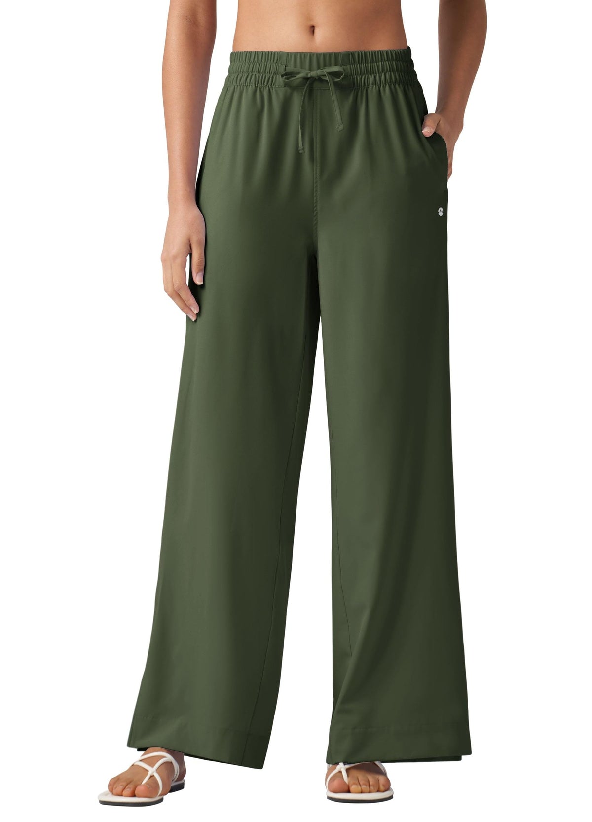 Willit Women's Wide Leg Pants Swim Beach UPF 50+ - Sage Green