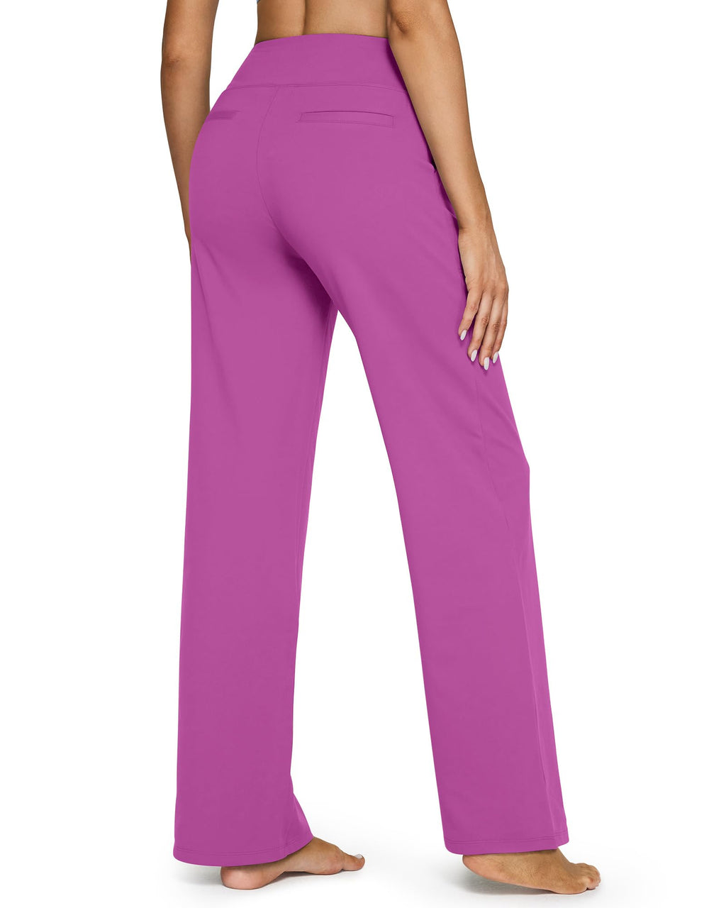 G4free Wide-Leg Yoga Pants For Women High-Waist Raspberry Purple Xl