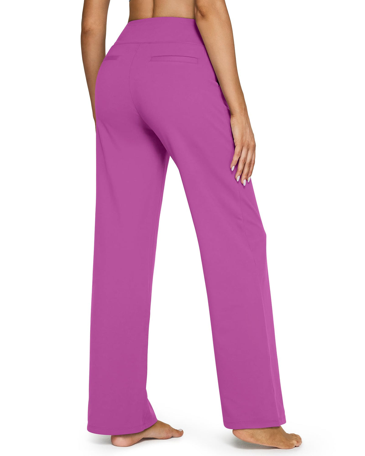 G4free Wide-Leg Yoga Pants For Women With Pockets Raspberry Purple S