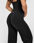 Oqq Yoga Pants Women High-Waist Stretch Casual Soft - Size Medium Long
