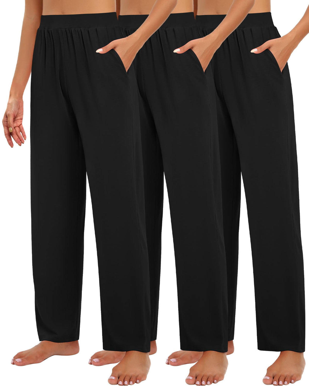 Huukeay 3 Pack Women's Lounge Pants Cozy Sweatpants Xx-large Black