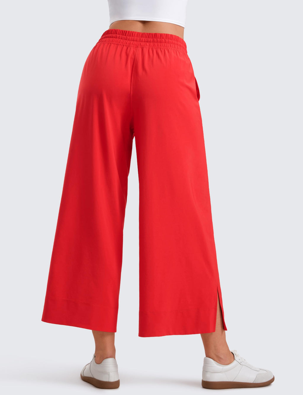 Women's Crz Yoga Lightweight Wide-Leg Crop Pants 25" Deep Red Medium