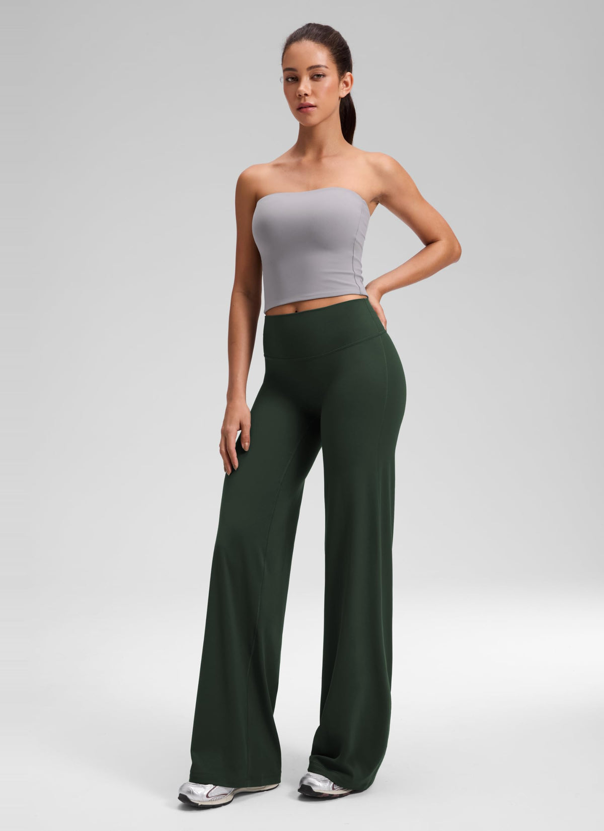 Women's Crz Yoga Softretch Wide-Leg Pants 32" Legend Green Xx-small