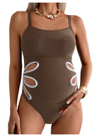 Oyoangle Women's Maternity Swimsuits One-Piece Pregnancy - Style 4