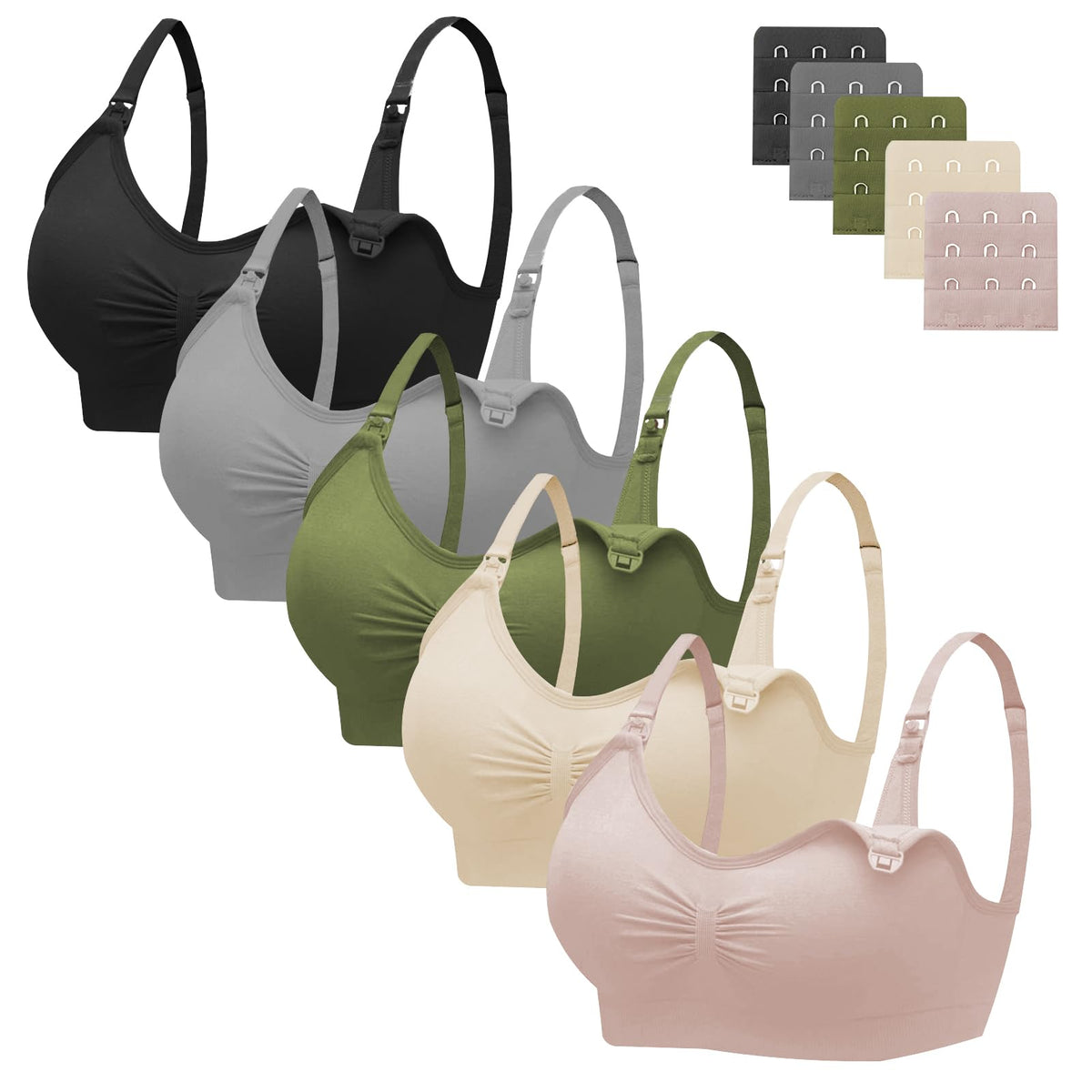 Angelhood Women's for Breastfeeding 5 Pack, Sleep Nursing Bra