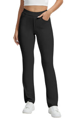 Vimpep Straight-Leg Yoga Dress Pants For Women Pull On - Black