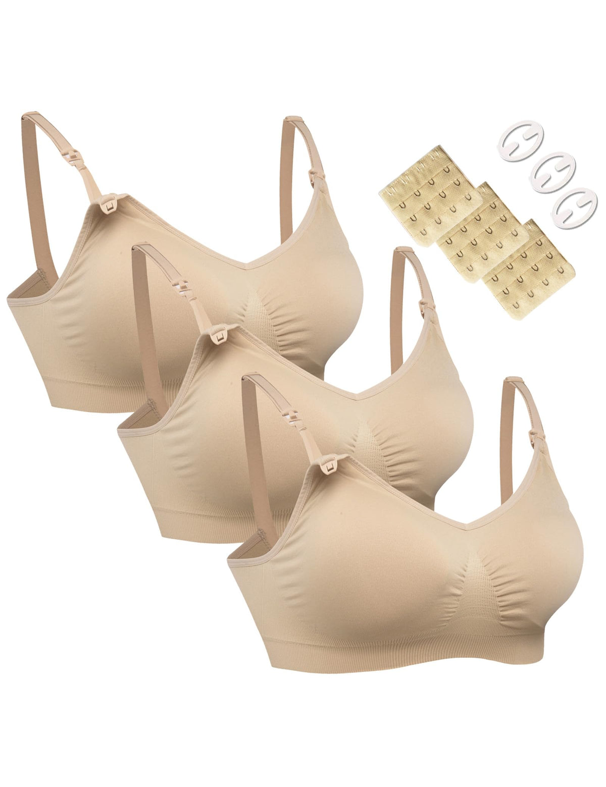 Women's's Seamless Push Up Comfort Sleep Bralette 3pcs/pack, Medium Nursing Bra