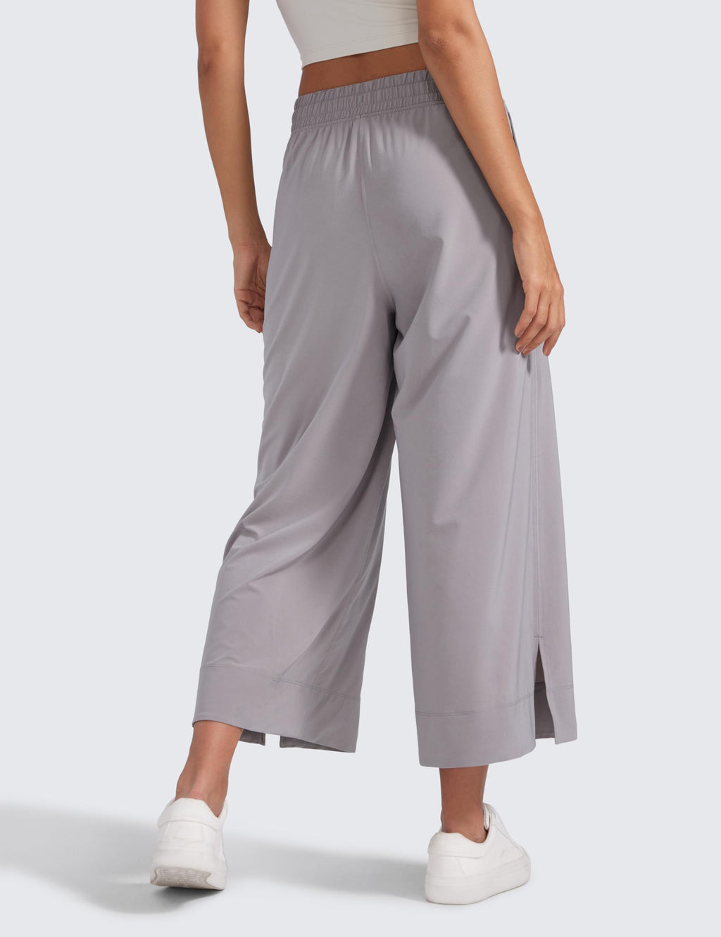 Women's Crz Yoga Lightweight Wide-Leg Crop Pants 25" Dark Chrome