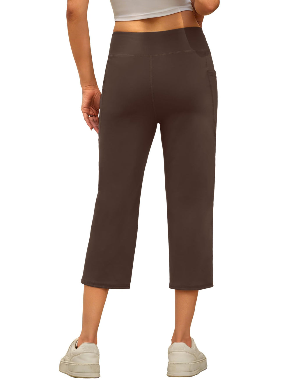 Dlooda Capri Pants For Women High-Waist Cropped Yoga With Pockets