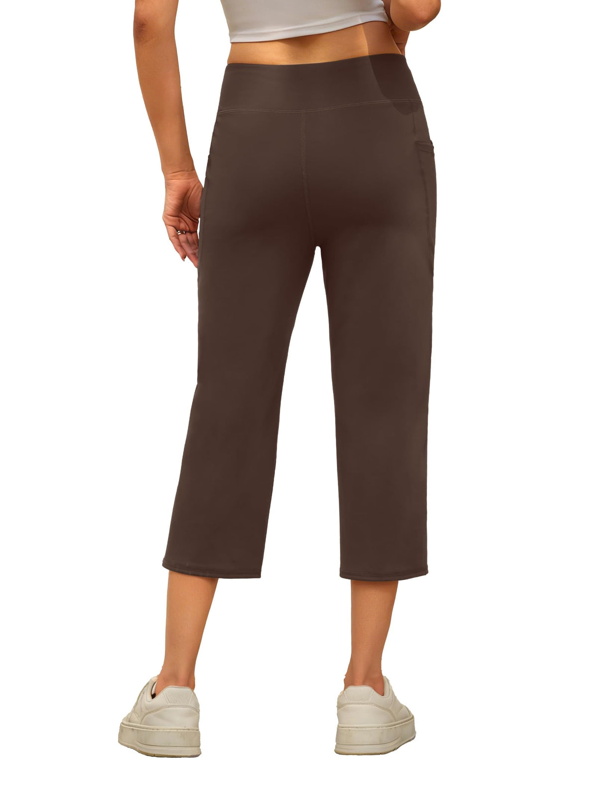 Dlooda Capri Pants For Women High-Waist Cropped Yoga With Pockets