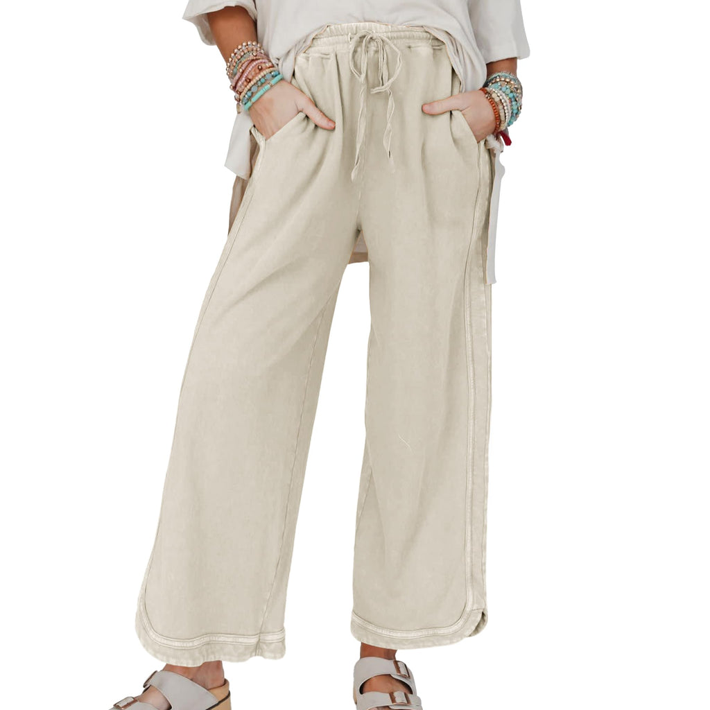 Hixiaohe Women's Casual Wide-Leg Sweatpants High-Waist - Style 3