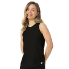 100% Merino Wool Tank Top Women - Active Sleeveless Undershirt Base Layer (Large, H: Black)