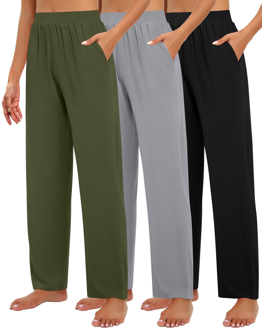 Huukeay 3 Pack Women's Lounge Pants Cozy Sweatpants X-large Black