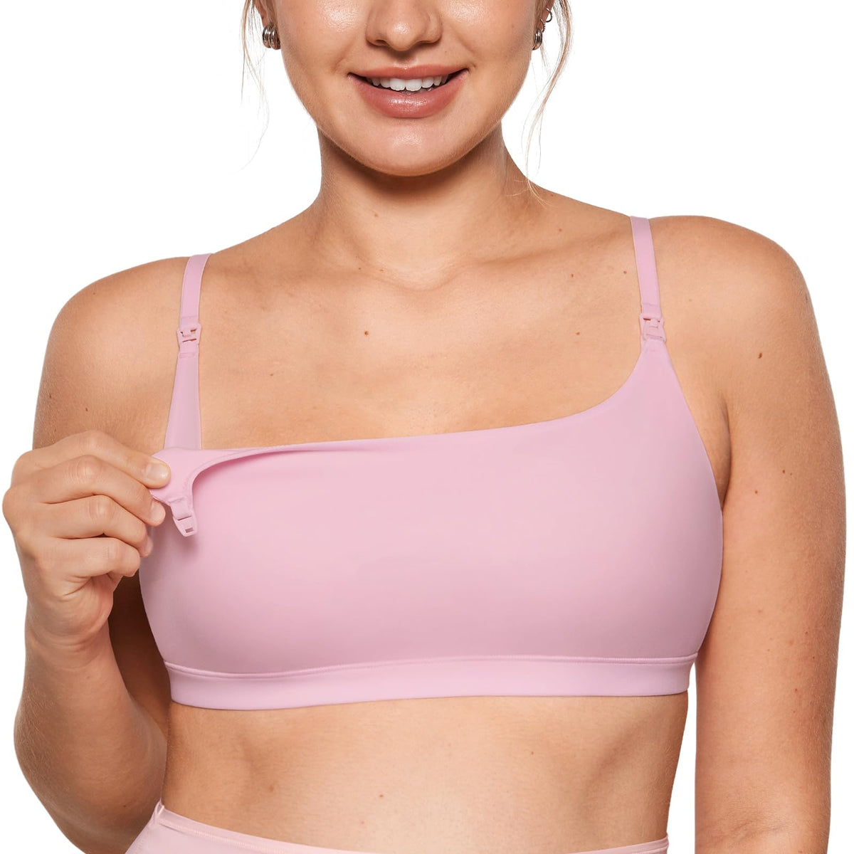 Inlyric Women's's Inbarely Soft Unlined Bralettes for Breastfeeding Unpadded Comfy Sleep Seamless Sweet Pink Xx-large Nursing Bra